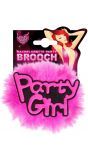 Roze party girl broche