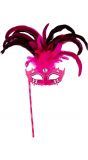 Roze venetiaans masker op stok