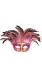 Roze venetiaanse gravin oogmasker