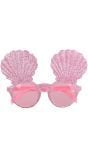 Roze zeemeermin schelpen feestbril