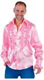 Ruches blouse licht roze heren