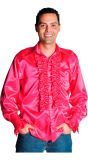Ruches blouse roze