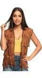 Ruffle hippie vest bruin