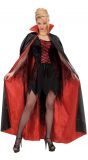 Satijnen vampier cape zwart rood