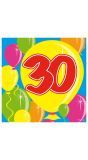 Servetten 30 Jaar Balloons 25x25cm