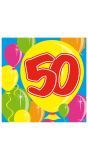 Servetten 50 Jaar Balloons 25x25cm