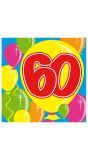 Servetten 60 Jaar Balloons 25x25cm