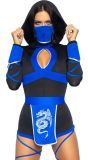 Sexy blauwe ninja outfit