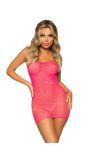 Sexy neon roze strass visnet kokerjurkje