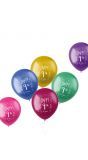 Shimmer verjaardag ballonnen 9 jaar 6 stuks
