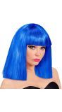 Showgirl pruik blauw