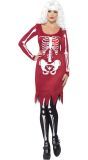 Skelet jurkje dames rood