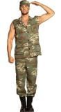 Soldaat camouflage vest met broek en pet