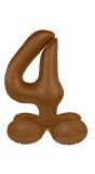 Staande Folieballon Cijfer 4 Bruin 41cm