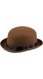 Steampunk bowler hoed bruin