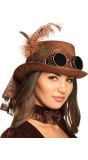 Steampunk bruine deluxe hoed