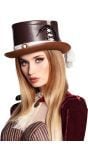 Steampunk hoed imitatieleer dames