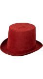 Steampunk hoge hoed deluxe rood