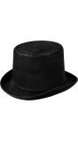 Steampunk hoge hoed deluxe zwart