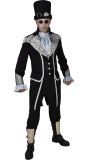 Steampunk mantel zwart en zilver