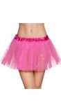 Sterretjes tutu neon roze dames