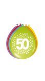 Stippen happy bday 50 jaar ballonnen 8 stuks