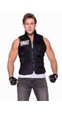 Stoere zwarte SWAT vest heren