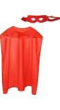 Superheld cape en masker rood