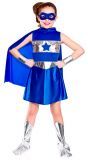 Superhelden jurk kind blauw