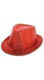 Trilby pailletten hoed rode