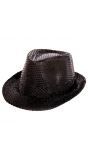 Trilby pailletten hoed zwart