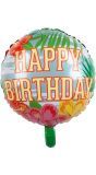 Tropical party happy birthday folieballon