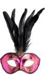 Venetiaanse carnaval oogmasker roze