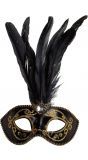 Venetiaanse carnaval oogmasker zwart