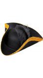 Venetiaanse tricorn hoed met gouden rand