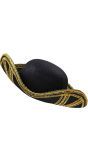 Venetiaanse tricorn hoed zwart