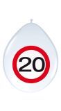 Verjaardag 20 jaar verkeersbord ballonnen