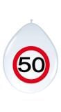 Verjaardag 50 jaar verkeersbord ballonnen