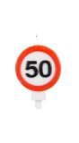 Verjaardag 50 jaar verkeersbord kaarsje