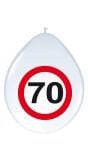 Verjaardag 70 jaar verkeersbord ballonnen