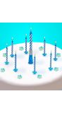 Verjaardagskaarsjes blauw met muziek 12x