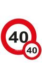 Verkeersbord confetti 40 jaar 48st.