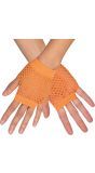 Visnet handschoentjes neon oranje
