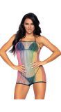 Visnet playsuit regenboog