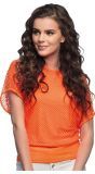 Visnet top neon oranje dames