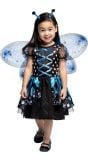 Vlinder kostuum meisjes zwart en blauw