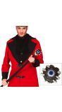 Wandelstok met skelethand en oog 85 cm halloween