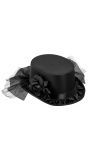 Weduwe hoed zwart met een roos