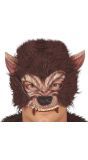 Weerwolf halfmasker met haar latex halloween