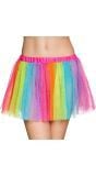 Wijde tutu dames regenboog